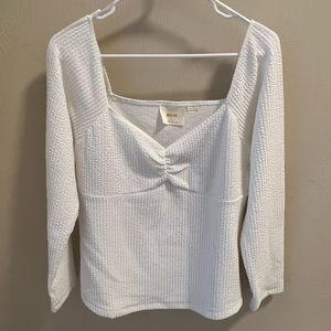 Maeve white long sleeve blouse L